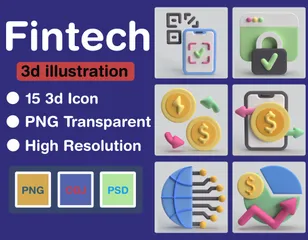 Fintech Paquete de Icon 3D
