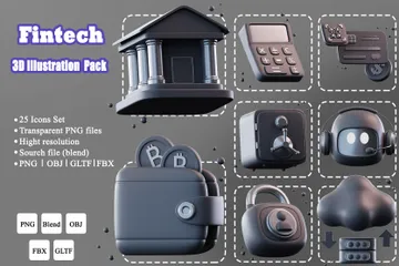 Fintech 3D Icon Pack