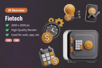 Technologie financière Pack 3D Icon