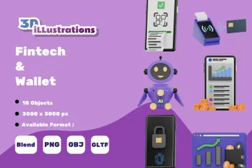Fintech & Wallet 3D Icon Pack