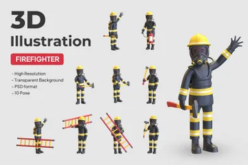 Firefighter 3D Illustration Pack