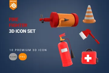 Firefighter 3D Icon Pack