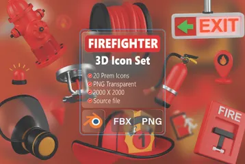 FIREFIGHTER 3D Icon Pack