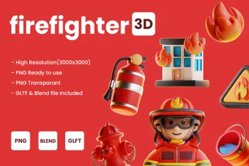 Firefighter 3D Icon Pack