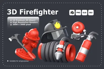 Firefighter 3D Icon Pack