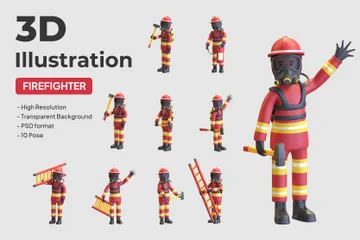 Firefighter 3D Illustration Pack