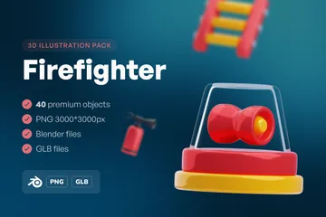 Firefighter 3D Icon Pack