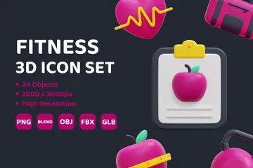 Fitness 3D Icon Pack