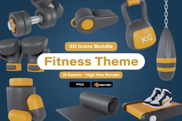 Fitness 3D Icon Pack