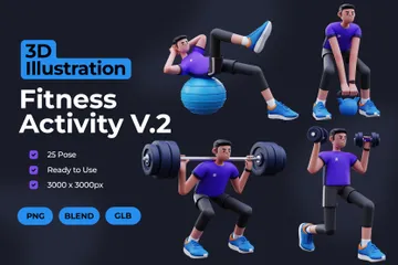 Fitness Activity V.2 3D Illustration Pack