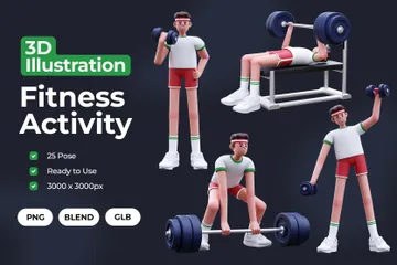 Fitness-Aktivität 3D Illustration Pack
