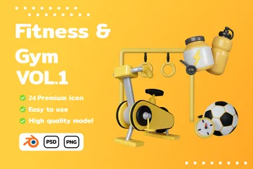 Fitness e academia Pacote de Icon 3D