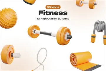 Fitness Equipment 3D Icon Pack