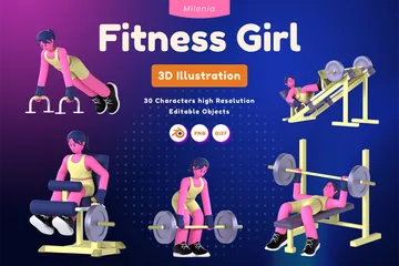 Fitness Girl 3D Illustration Pack