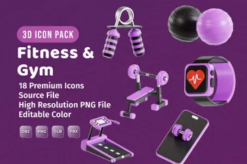 Fitness & Gym 3D Icon Pack