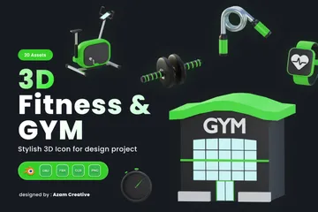 Salle de fitness Pack 3D Icon