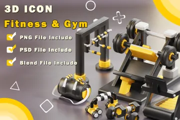 Fitnessstudio 3D Icon Pack