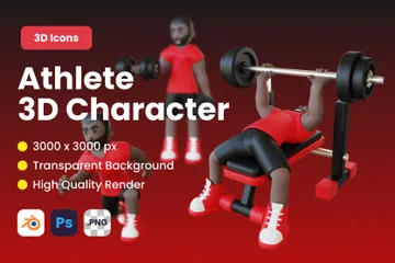 Fitness-Typ-Charakter 3D Illustration Pack