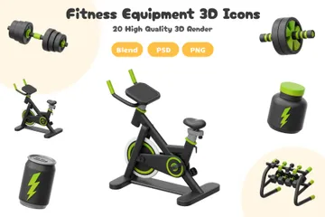 Fitness & Workout Equipment 3D Icon Pack