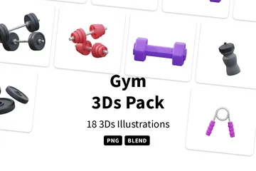 Fitnessstudio 3D Icon Pack