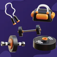 Fitnessstudio 3D Icon Pack