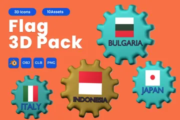 Flag 3D Icon Pack