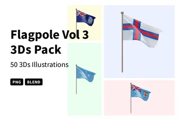 フラッグポール Vol.3 3D Iconパック
