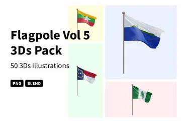 フラッグポール Vol.5 3D Iconパック