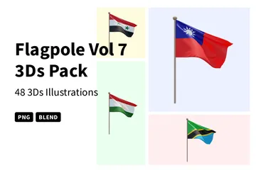 フラッグポール Vol.7 3D Iconパック