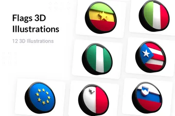 Flags 3D Illustration Pack