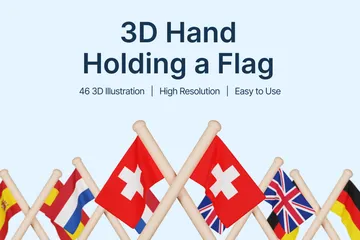 ヨーロッパ諸国の国旗 3D Iconパック