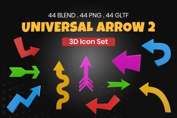 Flecha universal 2 Paquete de Icon 3D
