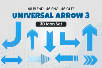 Flecha universal 3 Paquete de Icon 3D
