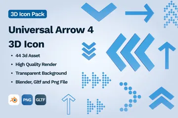 Flecha universal 4 Paquete de Icon 3D