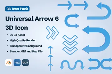Flecha Universal 6 Paquete de Icon 3D