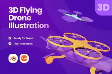 Fliegende Drohne 3D Icon Pack