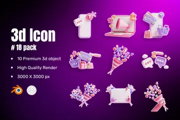 Fliegendes Konfetti 3D Icon Pack