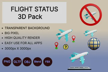 Flight Status 3D Icon Pack