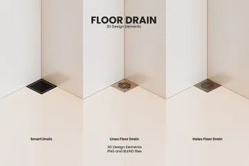 Floor Drain 3D Icon Pack