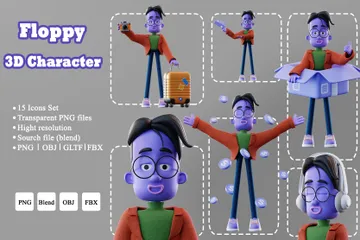 Floppy Character 3D Illustration Pack