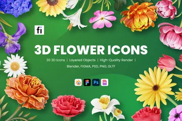 Flor Pacote de Icon 3D