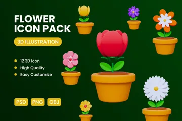 Flor Paquete de Icon 3D