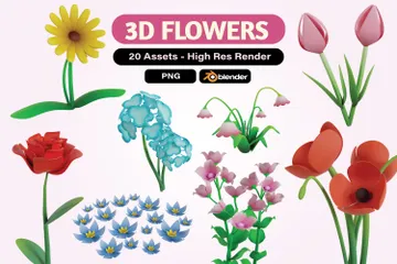 꽃 3D Icon 팩