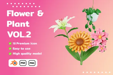 Flower Pack Vol.2 3D Icon Pack