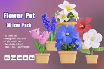 Flower Pot 3D Icon Pack
