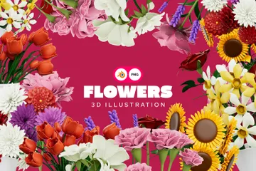 Flowers 3D Icon Pack