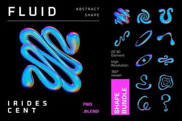 Fluid Abstract Shape 3D Icon Pack
