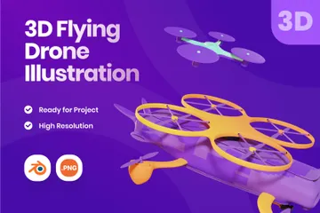 Flying Drone 3D Icon Pack