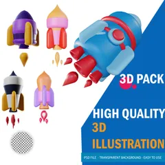 Foguete Pacote de Illustration 3D