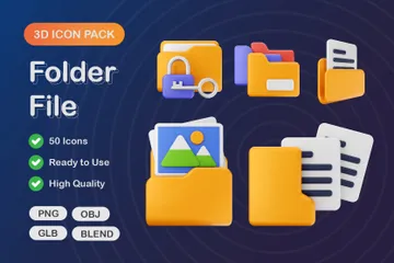 Folder File 3D Icon Pack